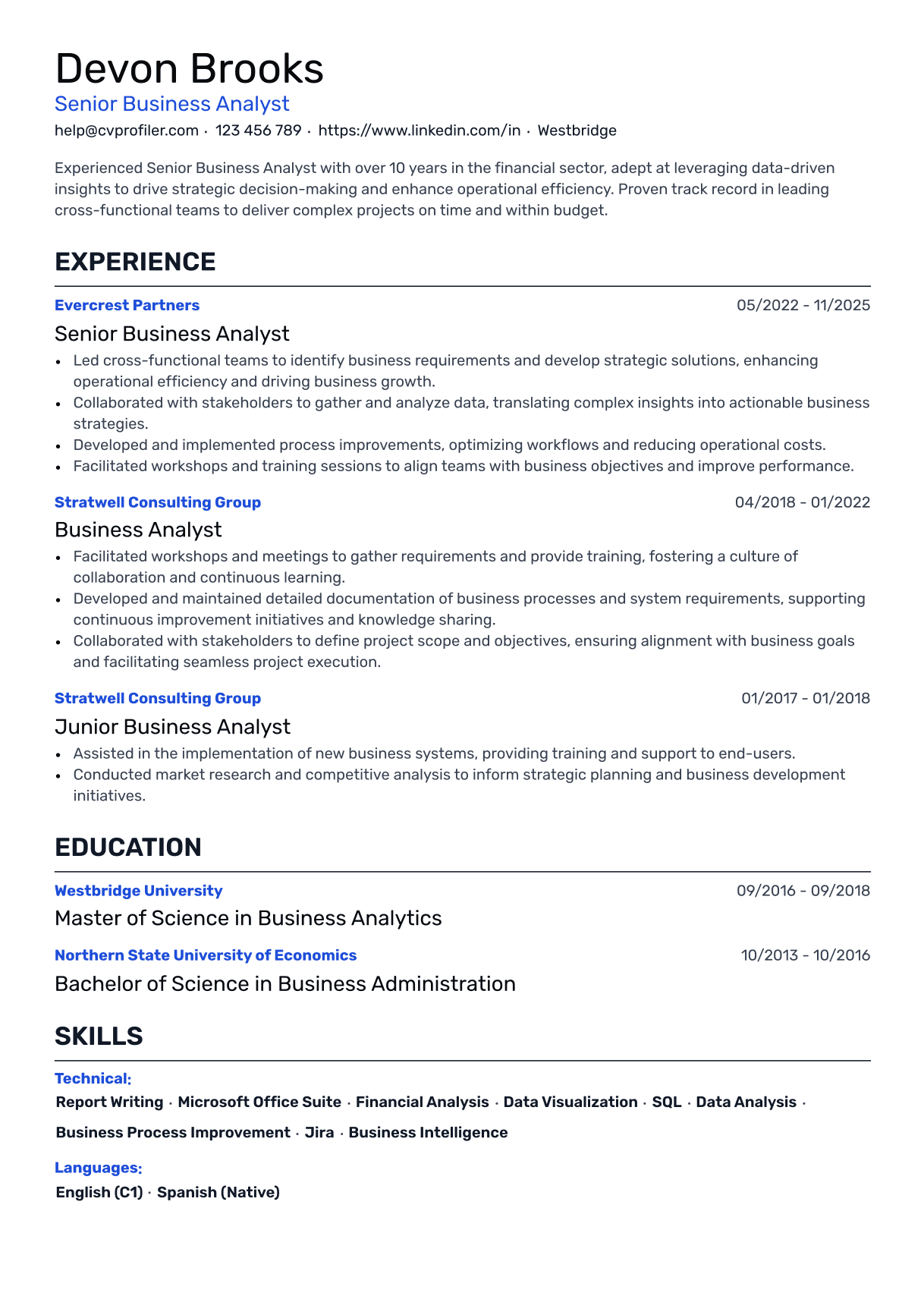Resume screenshot